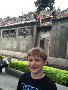 Grant outside the temple