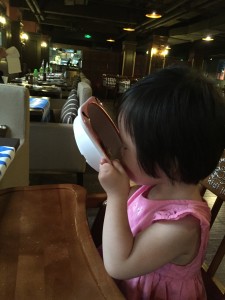 Lily Belle's food was good to the last drop!